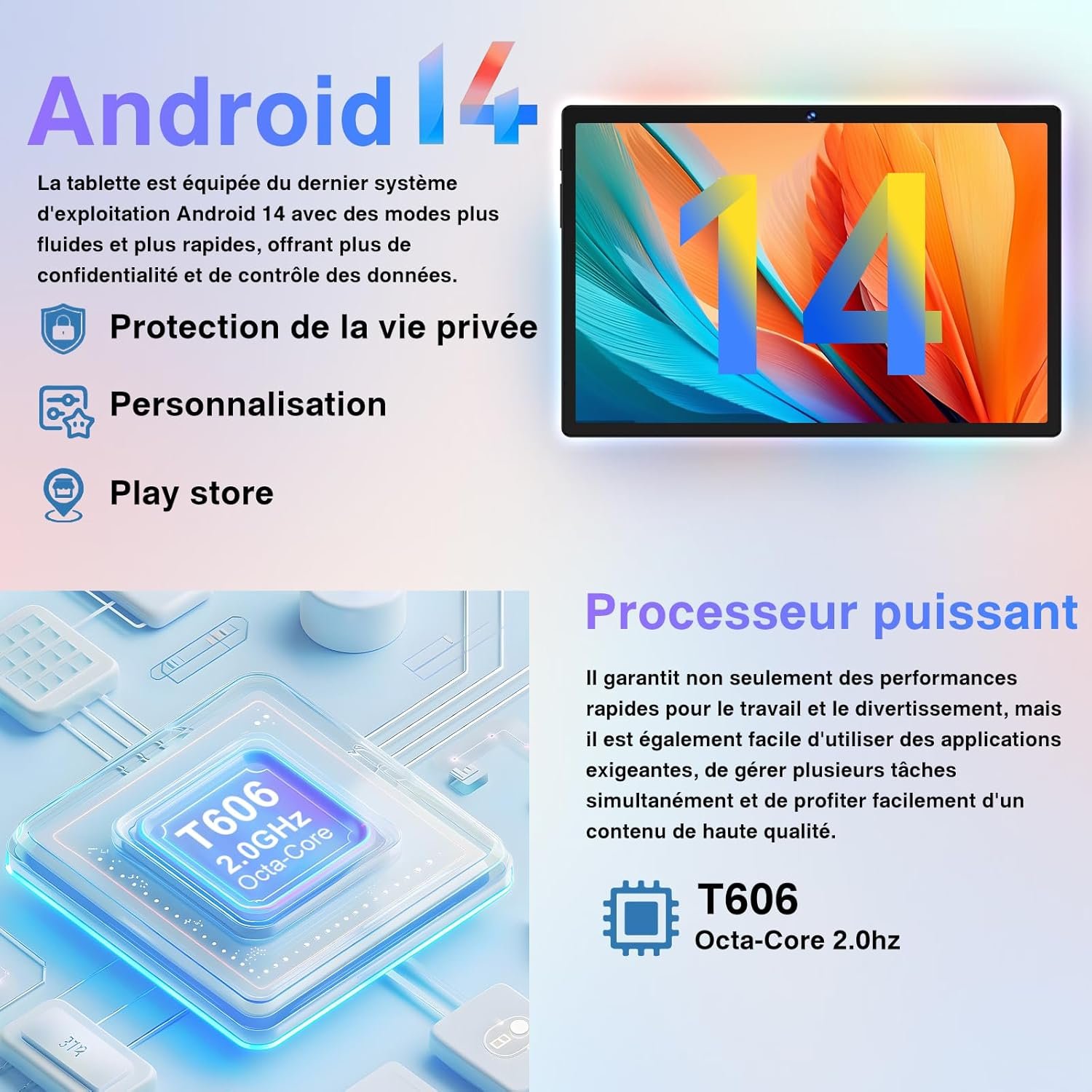 Планшет 10.1" Biegedy B29 6+16/128Gb 8 ядер Android 14 8000 mAh Чорний, фото №7