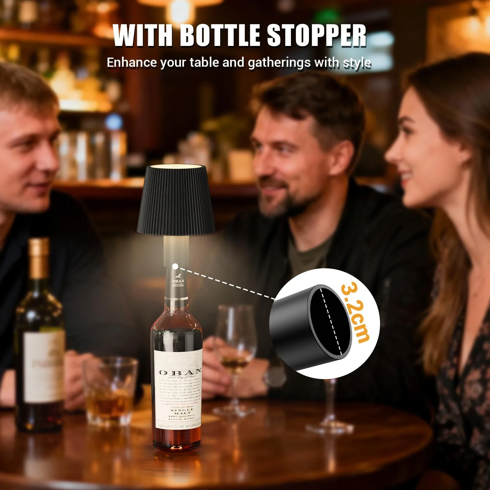 Настільна лампа LED Wireless Battery Bottle Cap Акумуляторна 3 колірні температури IP54, фото №7