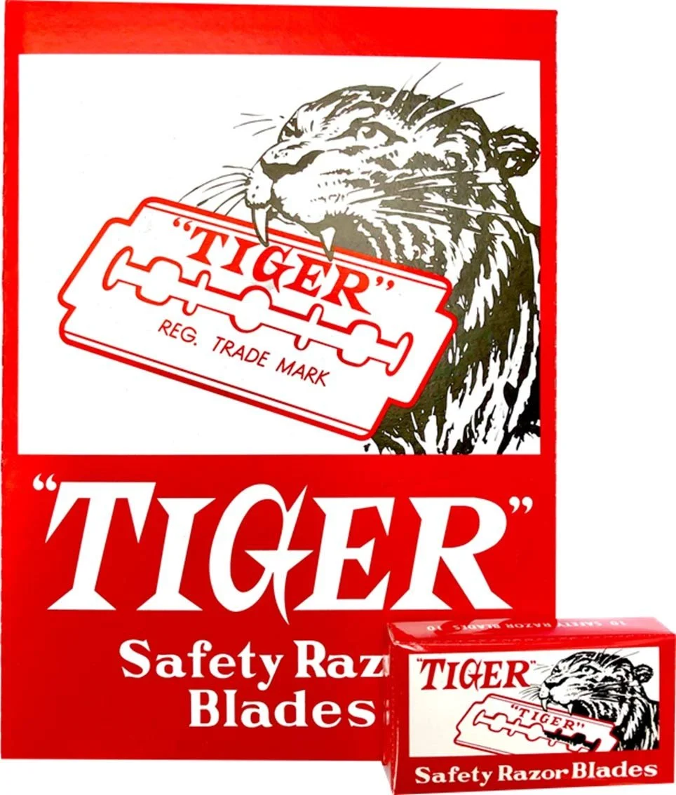 Лезвия для безопасной бритвы Tiger Carbon Steel 100 шт., фото №1