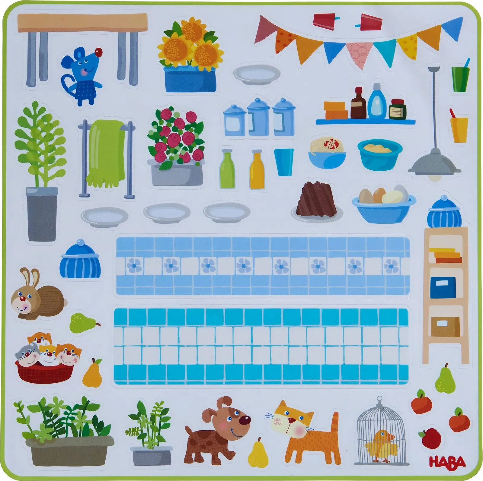 Аксесуари HABA Little Friends ляльковий дім клейкі декоративні наклейки для тарілок, кухні, дому кольорові 1306157001, фото №5