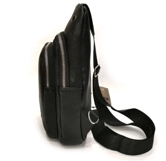 Сумка нагрудна чоловіча бананка зі шкірозамінника 7083 Чорний (IBM037B), фото №2 Сумка нагрудна чоловіча бананка зі шкірозамінника 7083 Чорний (IBM037B), фото №2