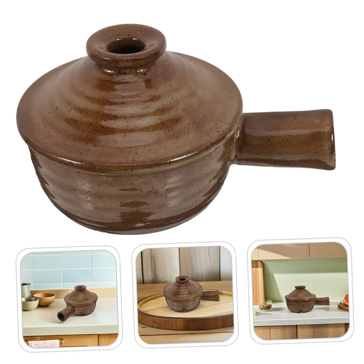 Горшки для супа Cabilock набор 2 шт с крышкой и ручкой керамические для микроволновой печи, фото №8