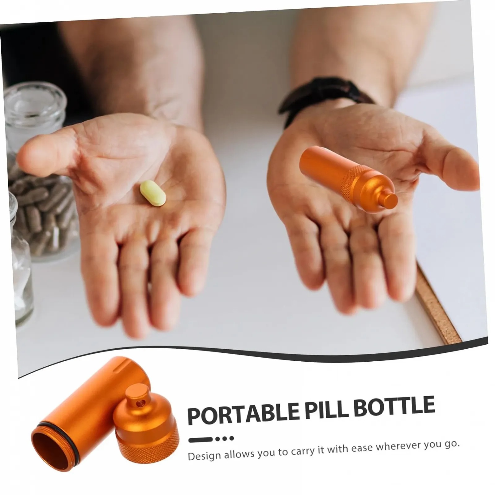 Футляр для пігулок BIUDECO, водонепроникний, тримач для ліків з алюмінієвого сплаву, маленький контейнер для пігулок, фото №6