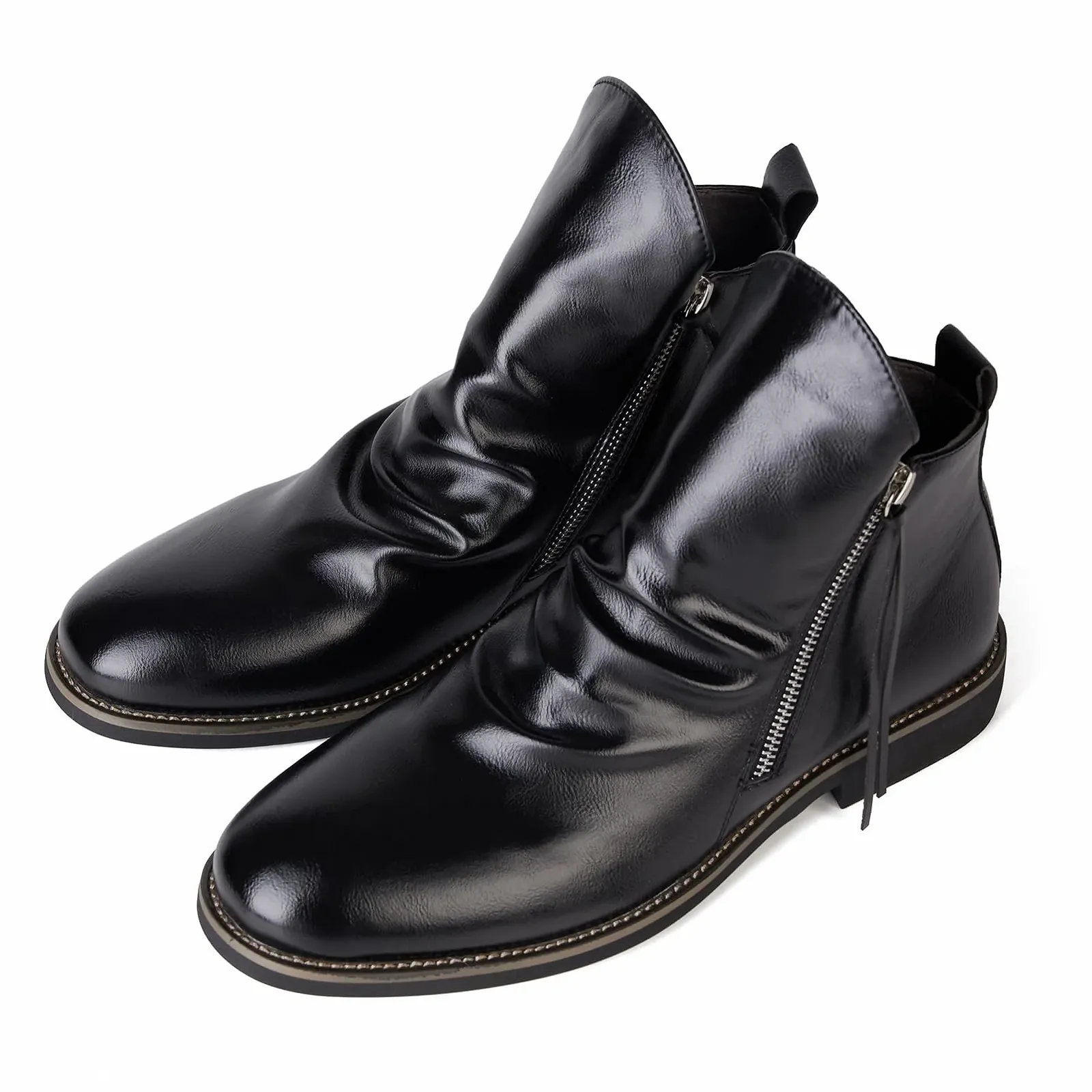 Челсі черевики Remxi Шкіряні черевики з подвійною бічною блискавкою Нековзні, фото №2