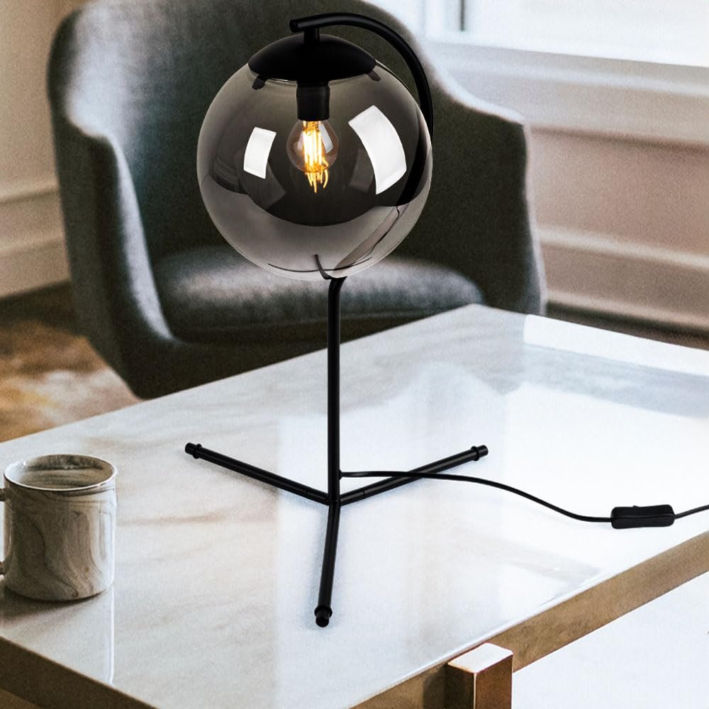 Настольная лампа GLOBO LIGHTING LED 4 Вт 350 лм E14 50 см Черная Дымчатая, фото №4