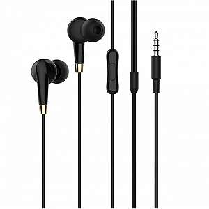 Проводные наушники вакуумные 3.5mm HOCO M58 Amazing с микрофоном 1.2m Чёрные synthetic.ua - Фото 1