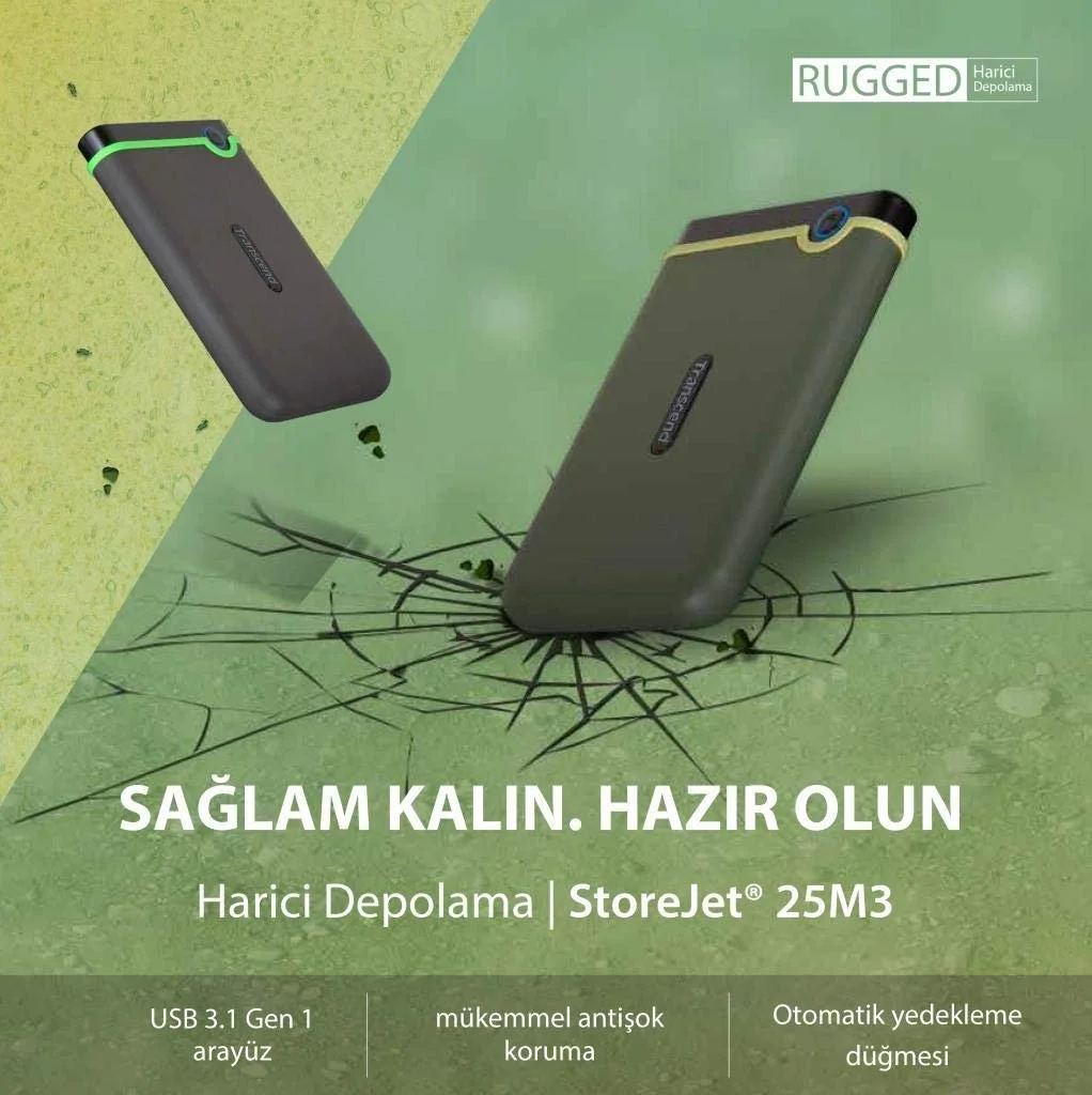 Зовнішній жорсткий диск Transcend StoreJet 25M3 USB 3.1 Gen 1 Rugged, фото №6 Зовнішній жорсткий диск Transcend StoreJet 25M3 USB 3.1 Gen 1 Rugged, фото №6