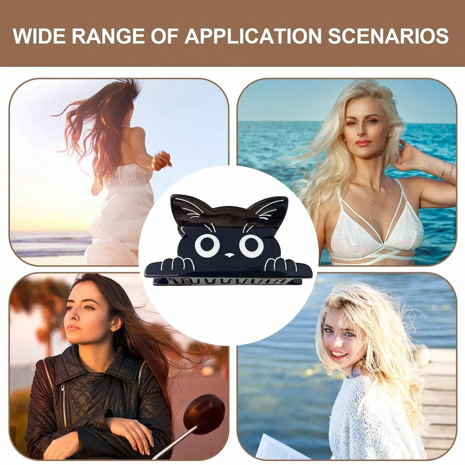 Заколка для волос в виде котенка, стильная заколка для волос, милая форма котика, украшение для волос, модный аксессуар, зажим для девушек и женщин, фото №4