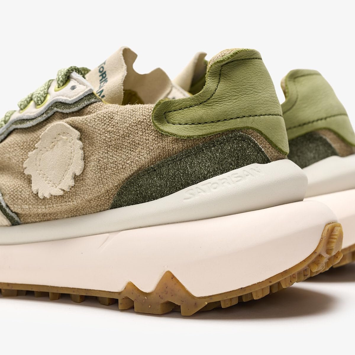 Кроссовки Satorisan Chacrona Metta Lino Whitewisp Кожа Лён Белый, фото №7