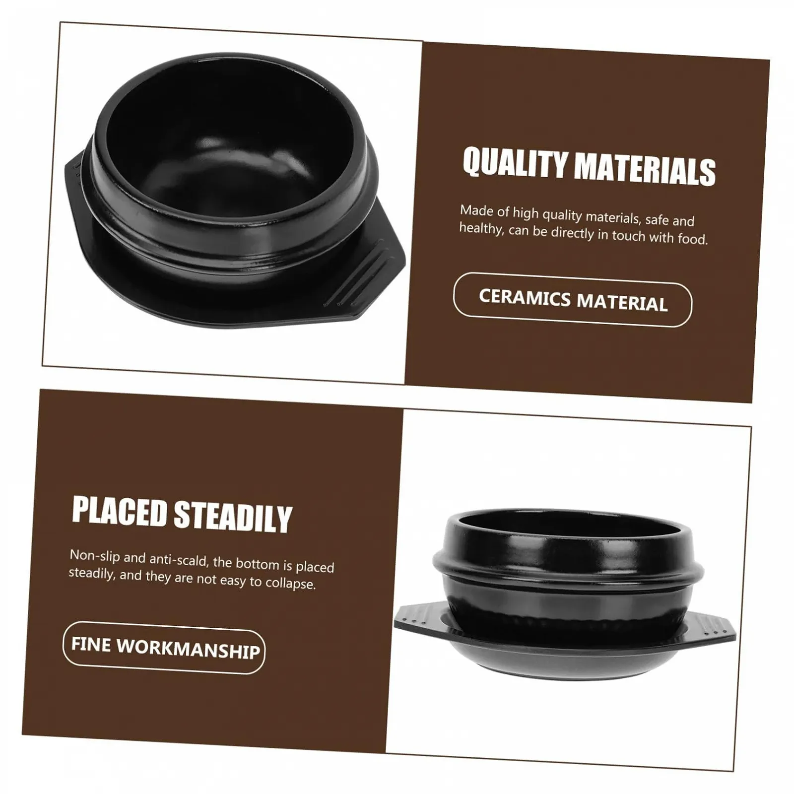 Каструля керамічна iplusmile з підносом для бібімбапу термостійка, фото №4 Каструля керамічна iplusmile з підносом для бібімбапу термостійка, фото №4