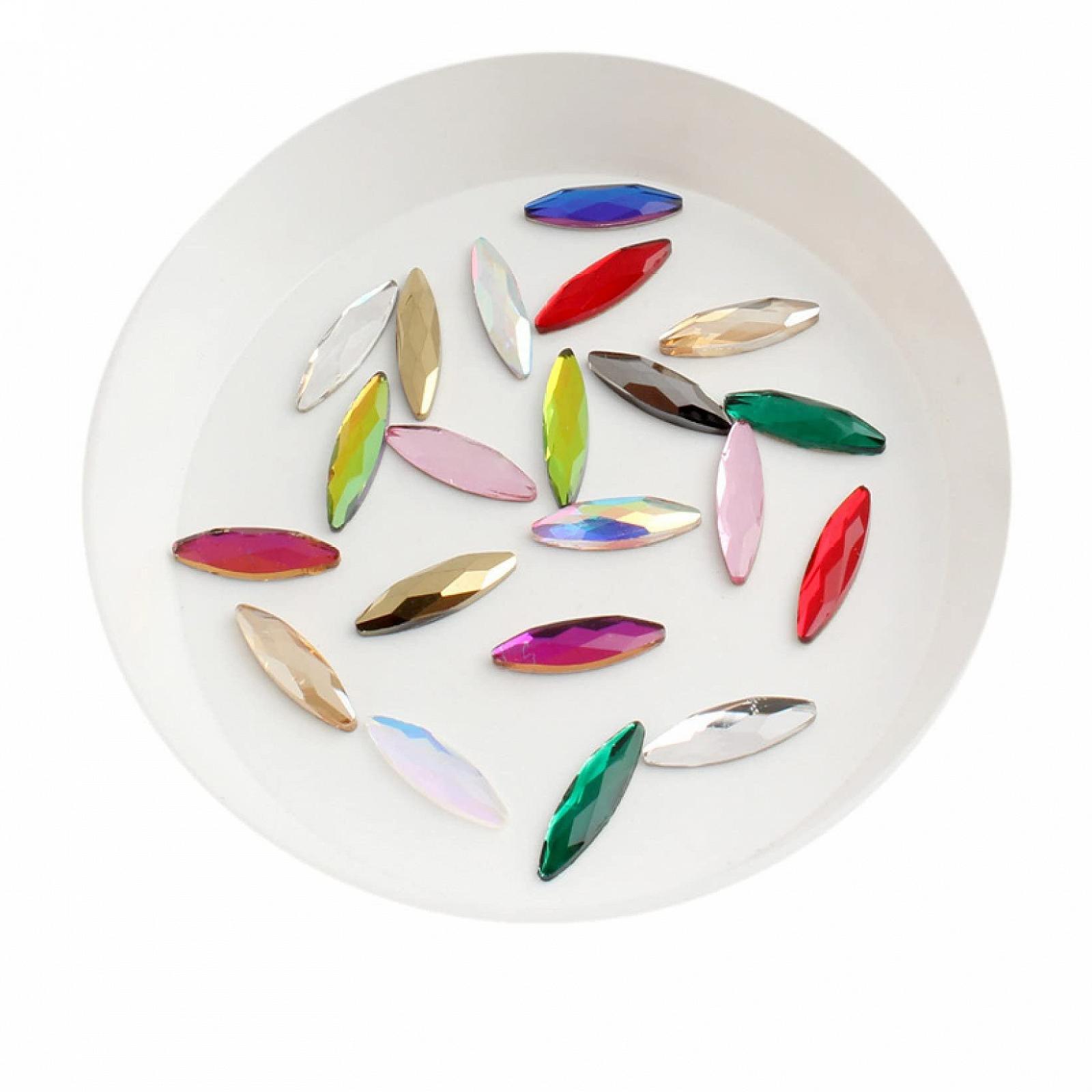 Стразы для ногтей AMAZWI 3D, 30 шт, в форме лошадиного глаза, разноцветные AB камни LIUZIIHAYIN (Цвет: Mix Colour, Размер: 100 шт), фото №1