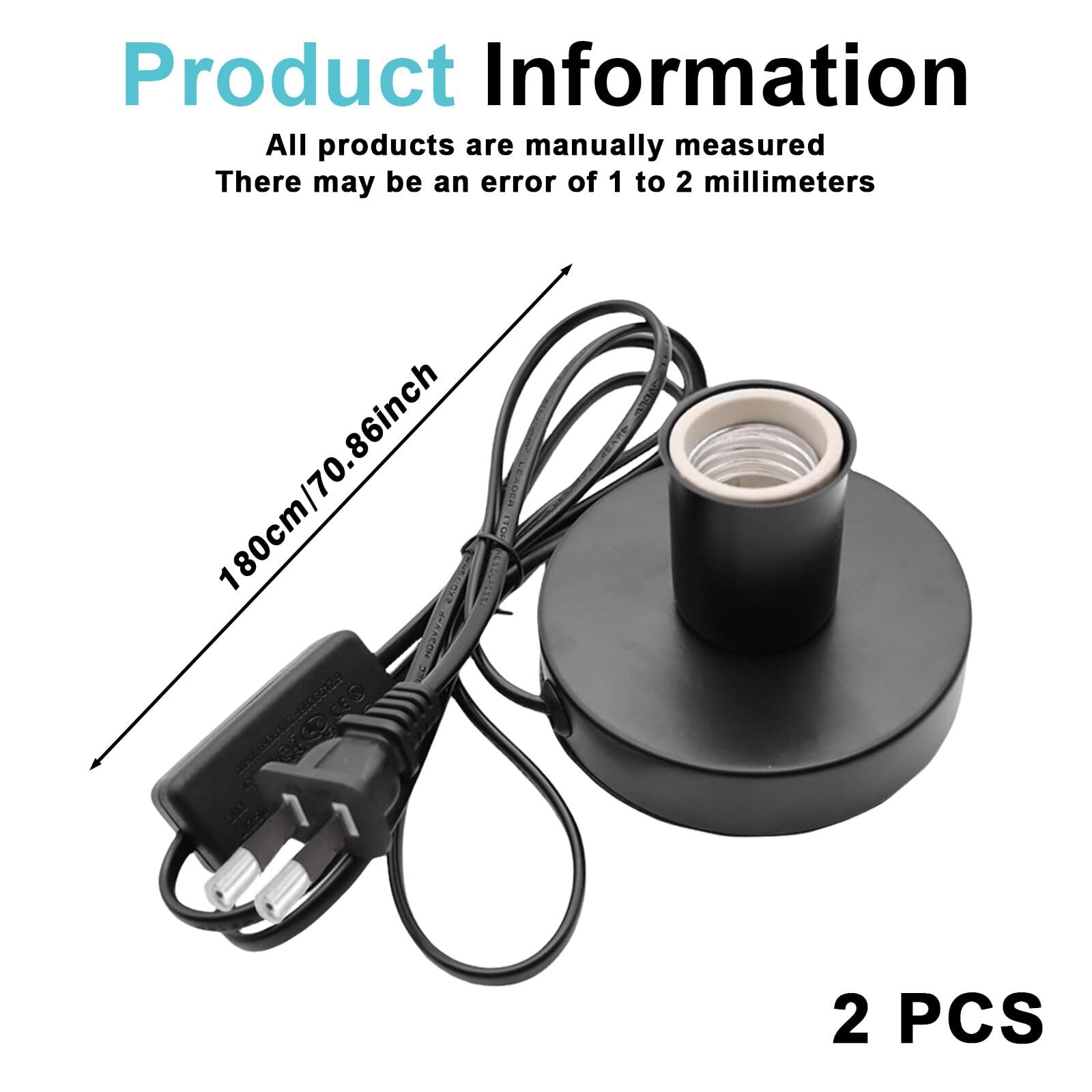 Настільна лампа Vintage E27 100 Watt Pack of 2 Black, фото №2