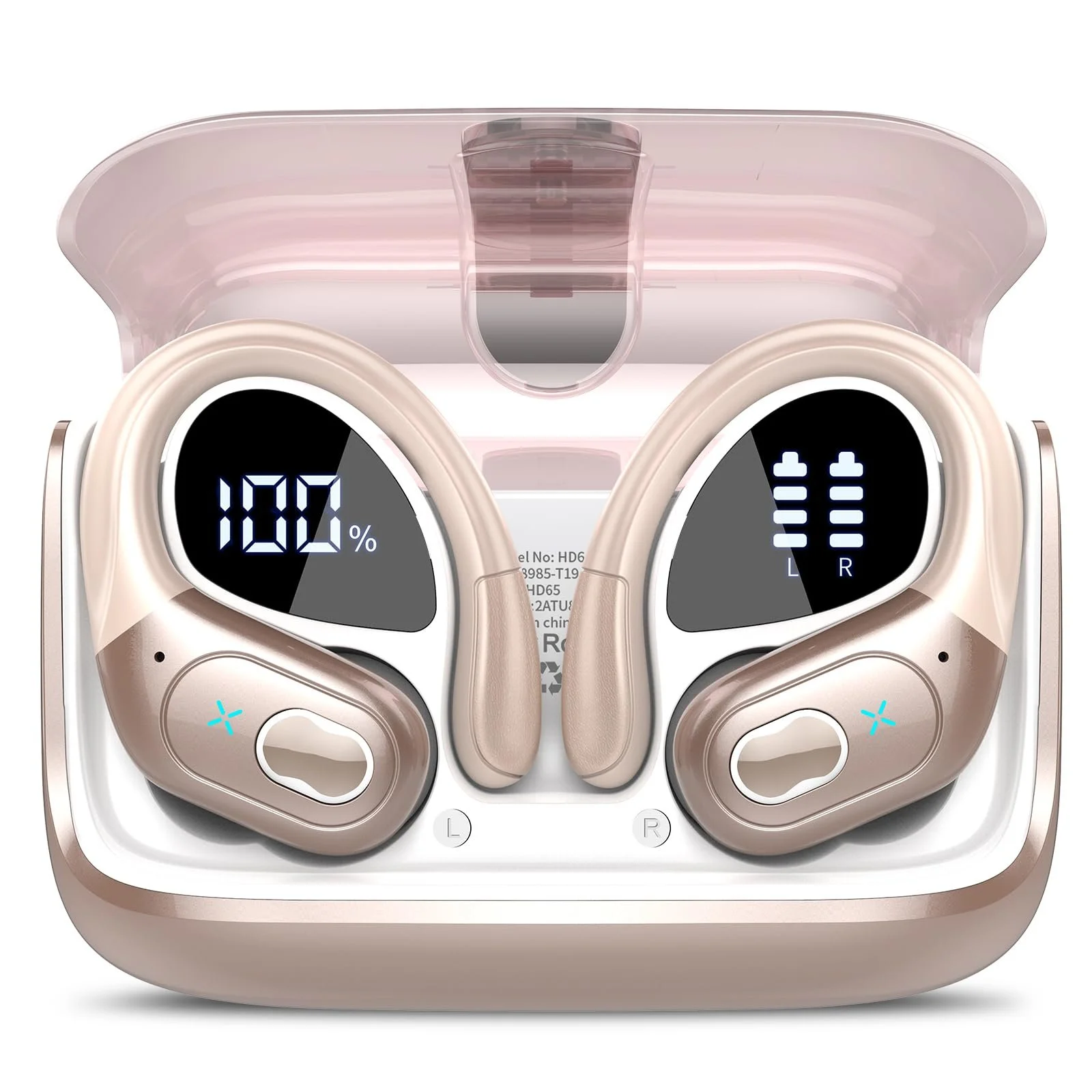 Навушники-перекладачі Rose Gold Bluetooth 5.4 з підтримкою AI, 75 годин, фото №1