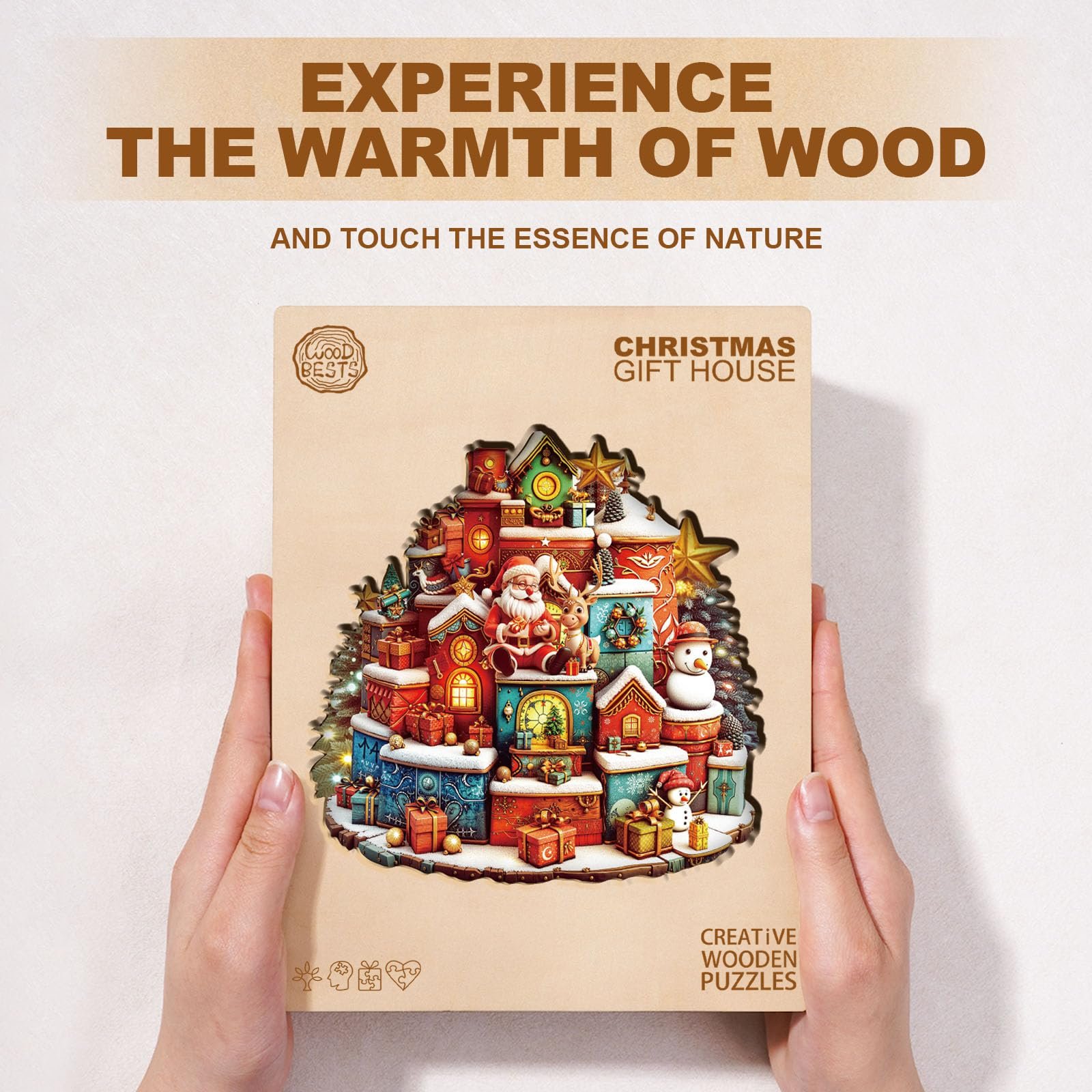 Дерев'яний пазл Будинок Унікальний з подарунковою коробкою, фото №7