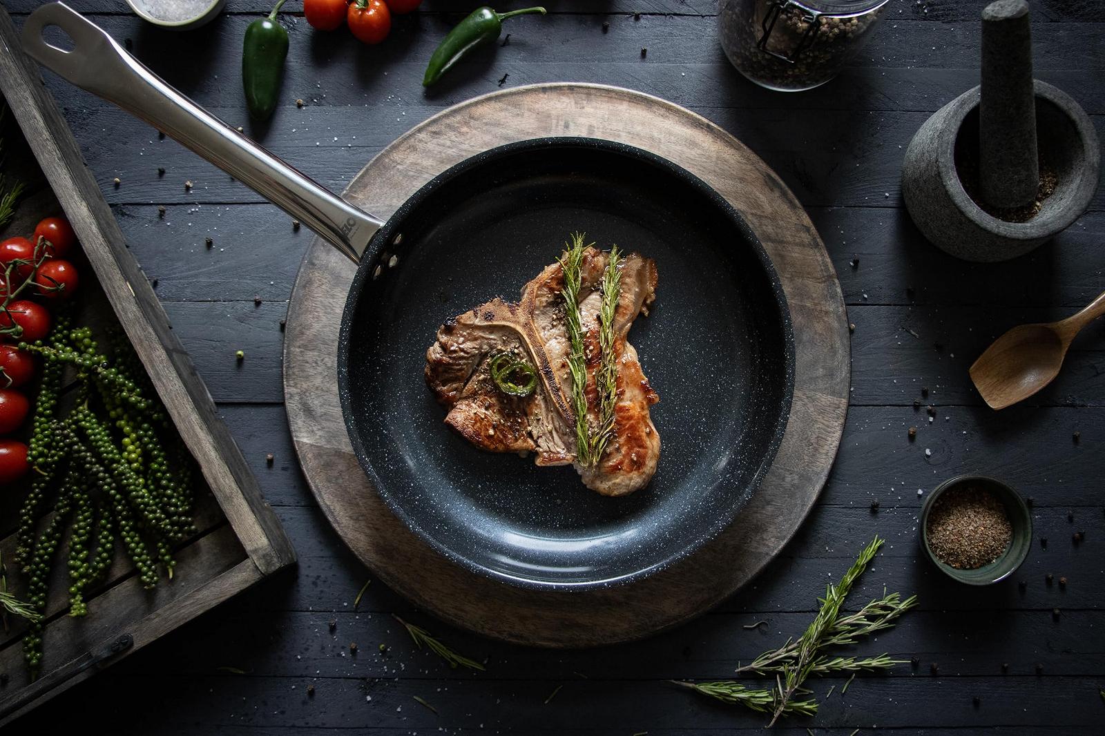 Сковорода ELO Profi Therm Platinum 28 см, нержавеющая сталь 18/10, антипригарное покрытие ELODUR® Select, фото №9 Сковорода ELO Profi Therm Platinum 28 см, нержавеющая сталь 18/10, антипригарное покрытие ELODUR® Select, фото №9