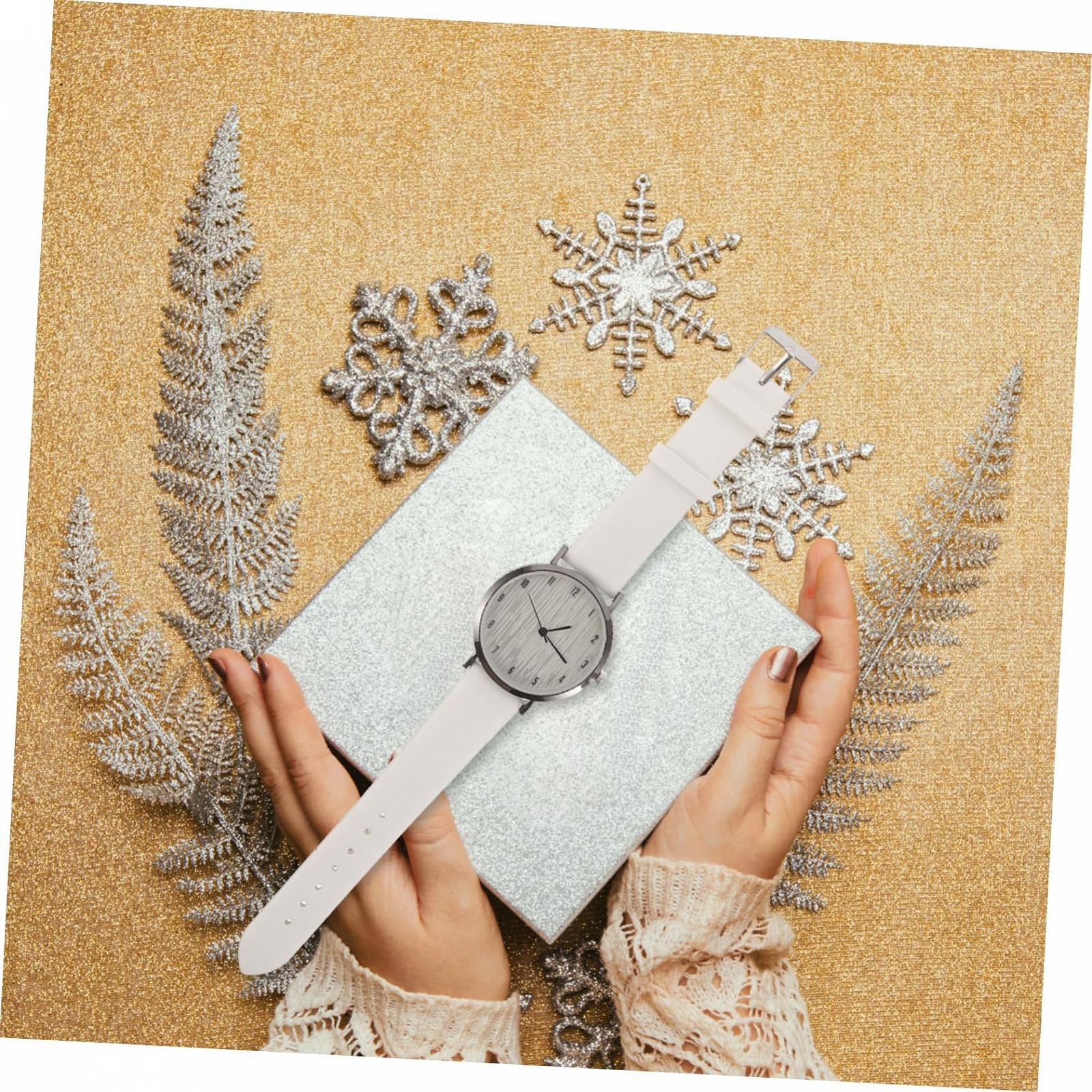 Жіночий наручний годинник OATIPHO, тонкий шкіряний ремінець, дерев'яна текстура, фото №9