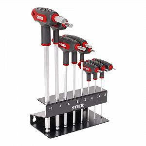 Викрутки STIER T-Handle Set 6 Carat 2-10 мм 8 штук з високоякісної хром-ванадієвої сталі з металевим тримачем - Фото 1