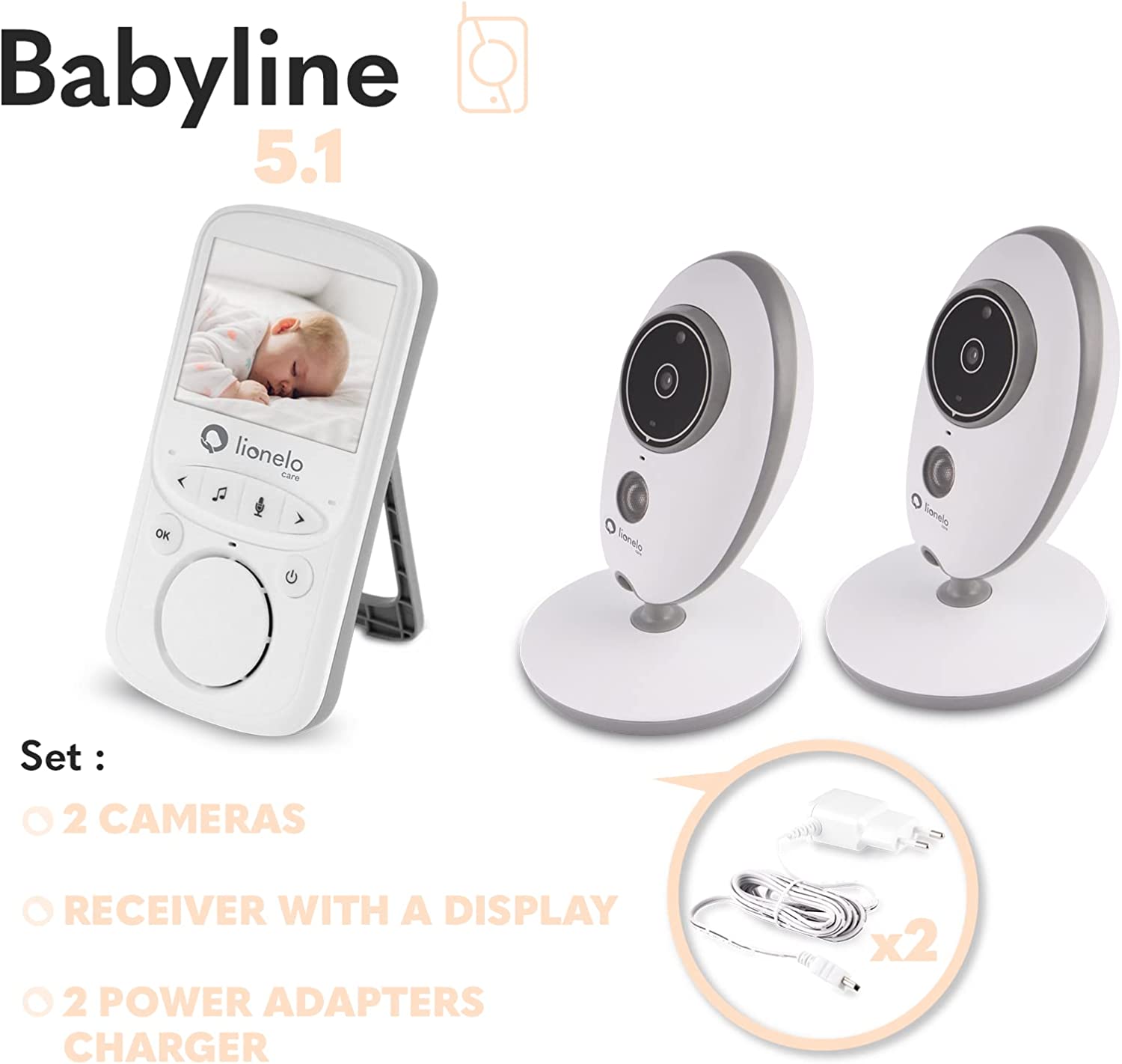 Видеоняня Lionelo Babyline 5.1 белый, фото №4