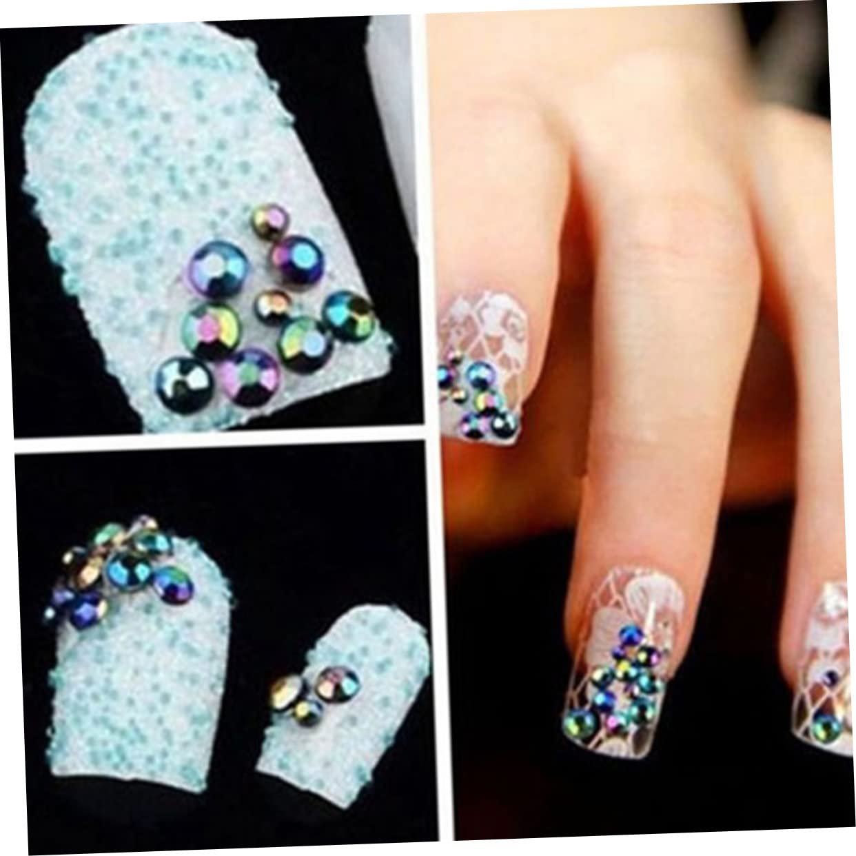 Набор Стразы для ногтей FRCOLOR 2 шт 12шт, Стразы, Ювелирные аксессуары, DIY Аксессуары для ногтей, Плоские камни для рукоделия, Изготовление страз самостоятельно, Плоские блестки, фото №8