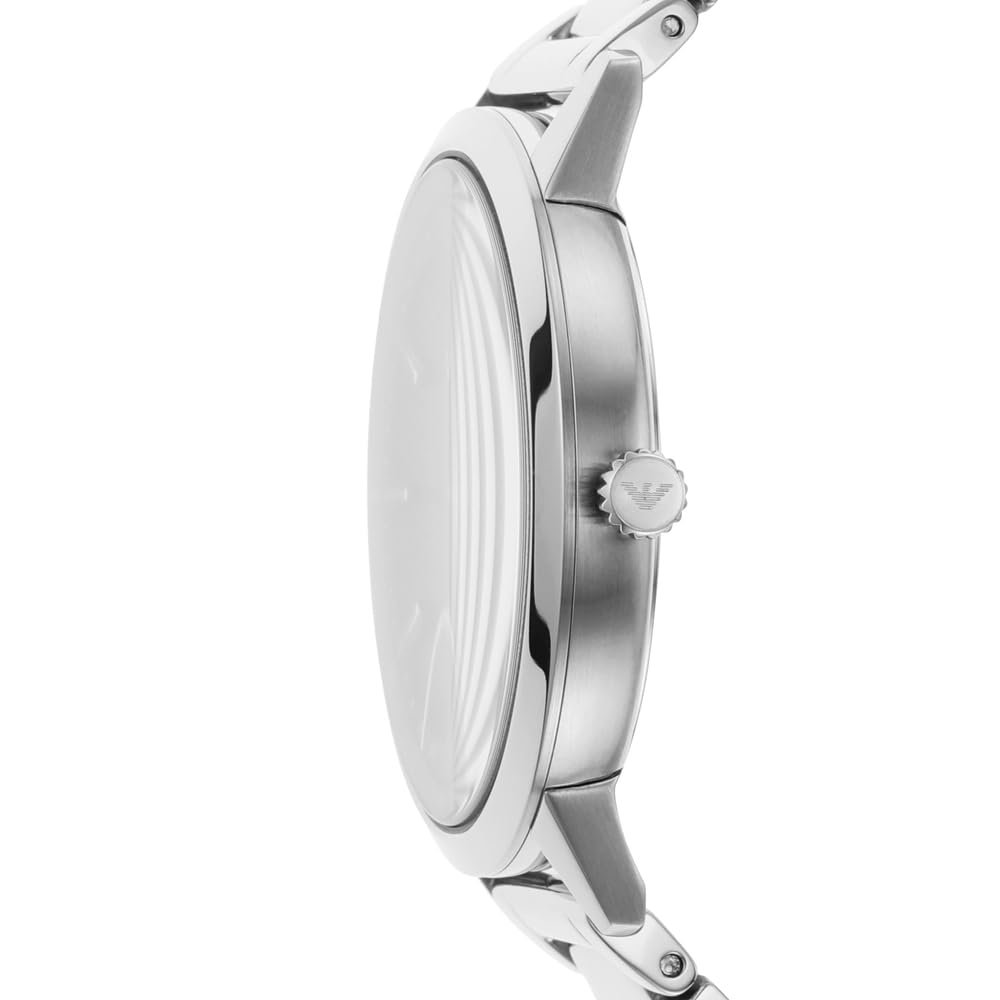 Чоловічий годинник Emporio Armani Three Hands, корпус з нержавіючої сталі, розмір корпусу 43 мм, синій, Dress, фото №5