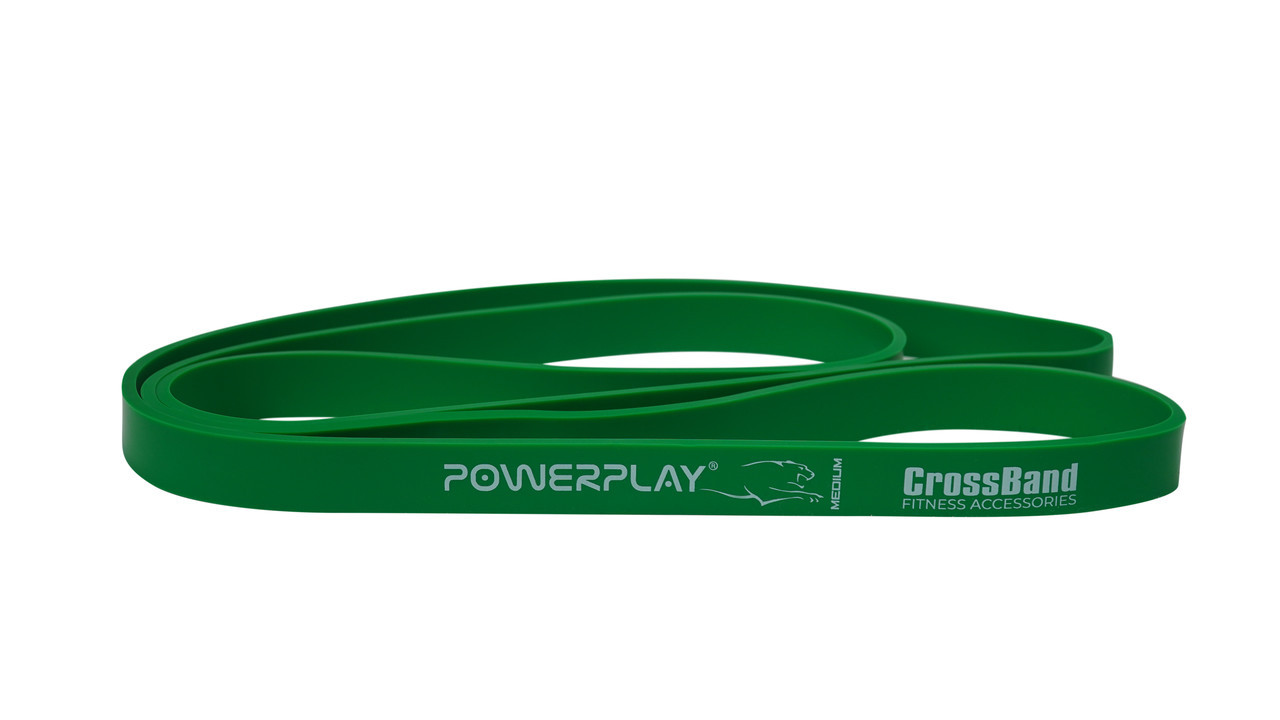 Еспандер-петля гумка для фітнесу і кроссфіту PowerPlay 4115 Power Band Зелена (16-32kg), фото №2