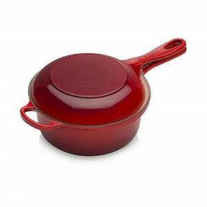 Кастрюля-сковорода 2-в-1 Le Creuset Signature Marmitout чугунная 22 см 2.3 л вишнево-красная 25044220602460 - Фото 1