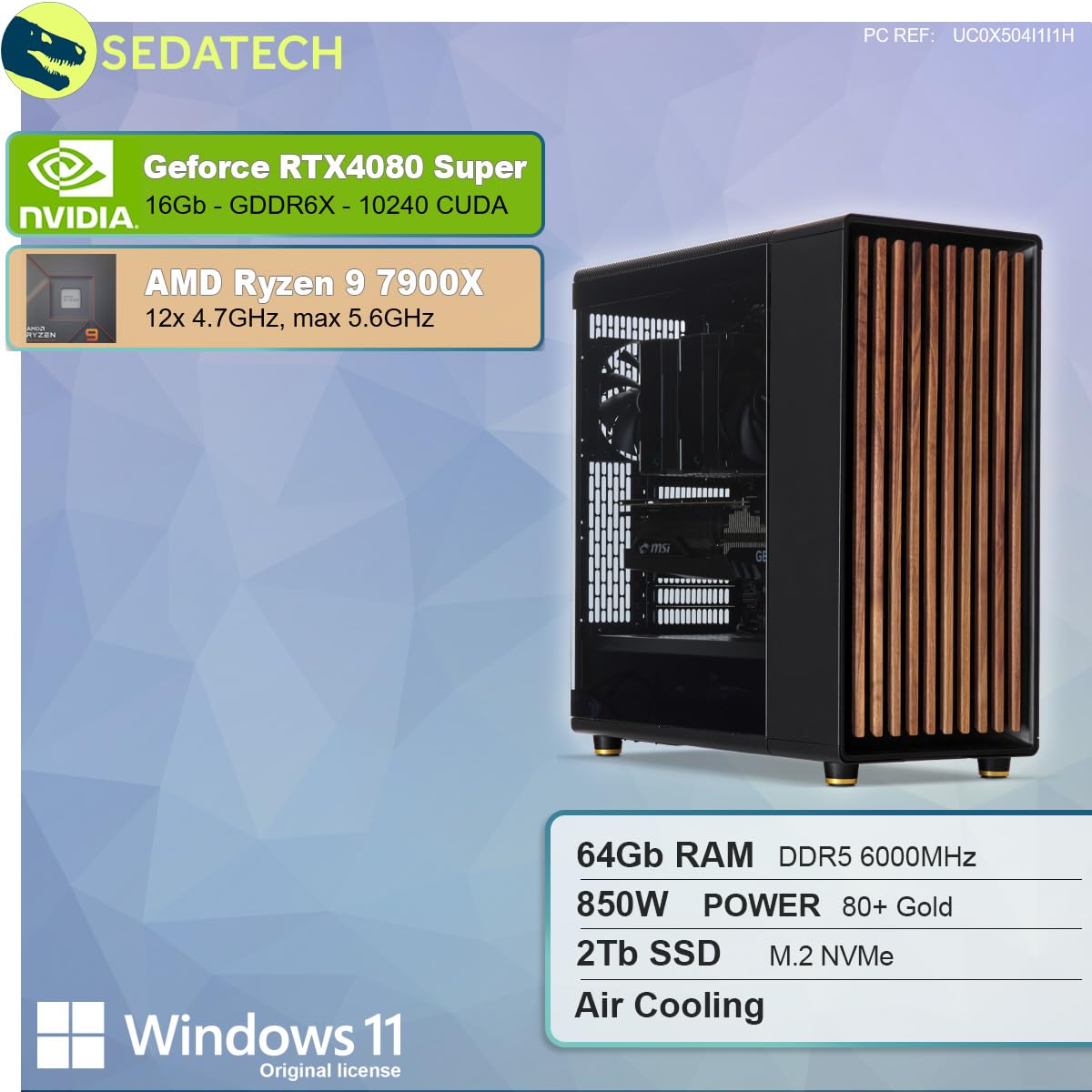 Робоча станція Sedatech AMD Ryzen 9 7900X RTX4080 Super 64 GB DDR5 2TB SSD M.2 Windows 11, фото №2