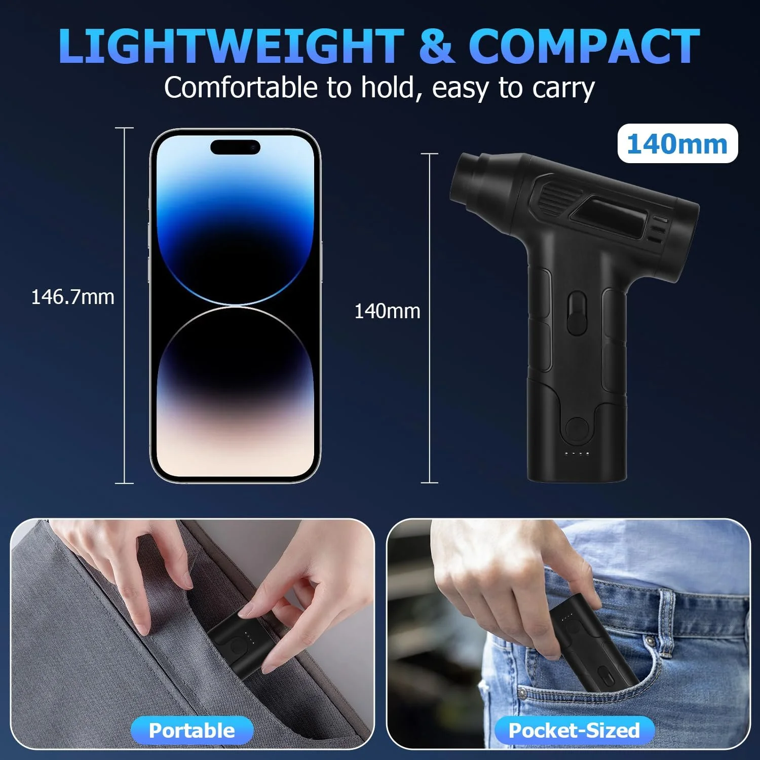 Электрическая воздуходувка LEAZZLE 130,000 RPM 4000 mAh Набор для чистки PC, фото №3