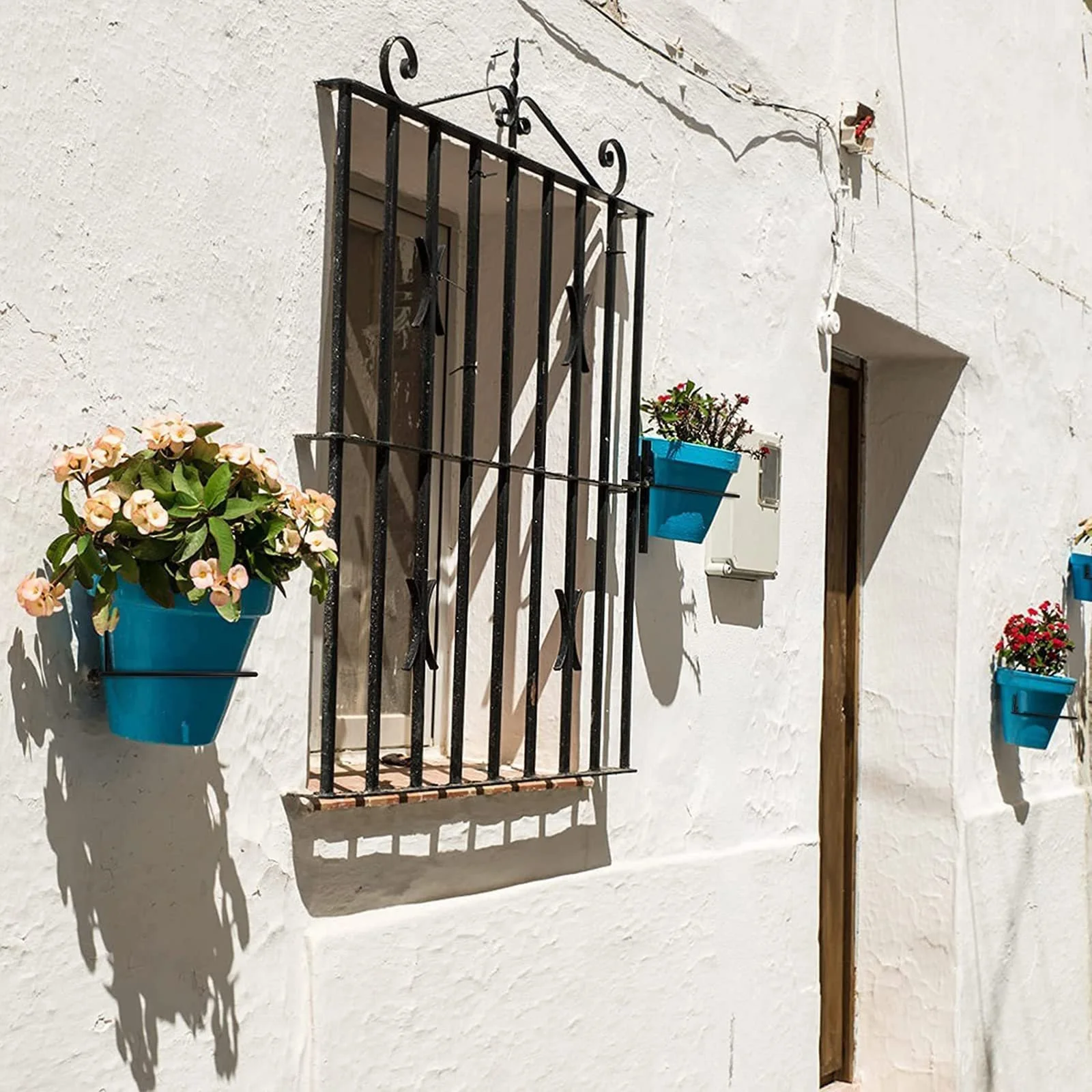 Держатель для цветочных горшков набор 2 шт. настенный кольцевой 10 см (4 дюйма) металлический Черный, фото №7