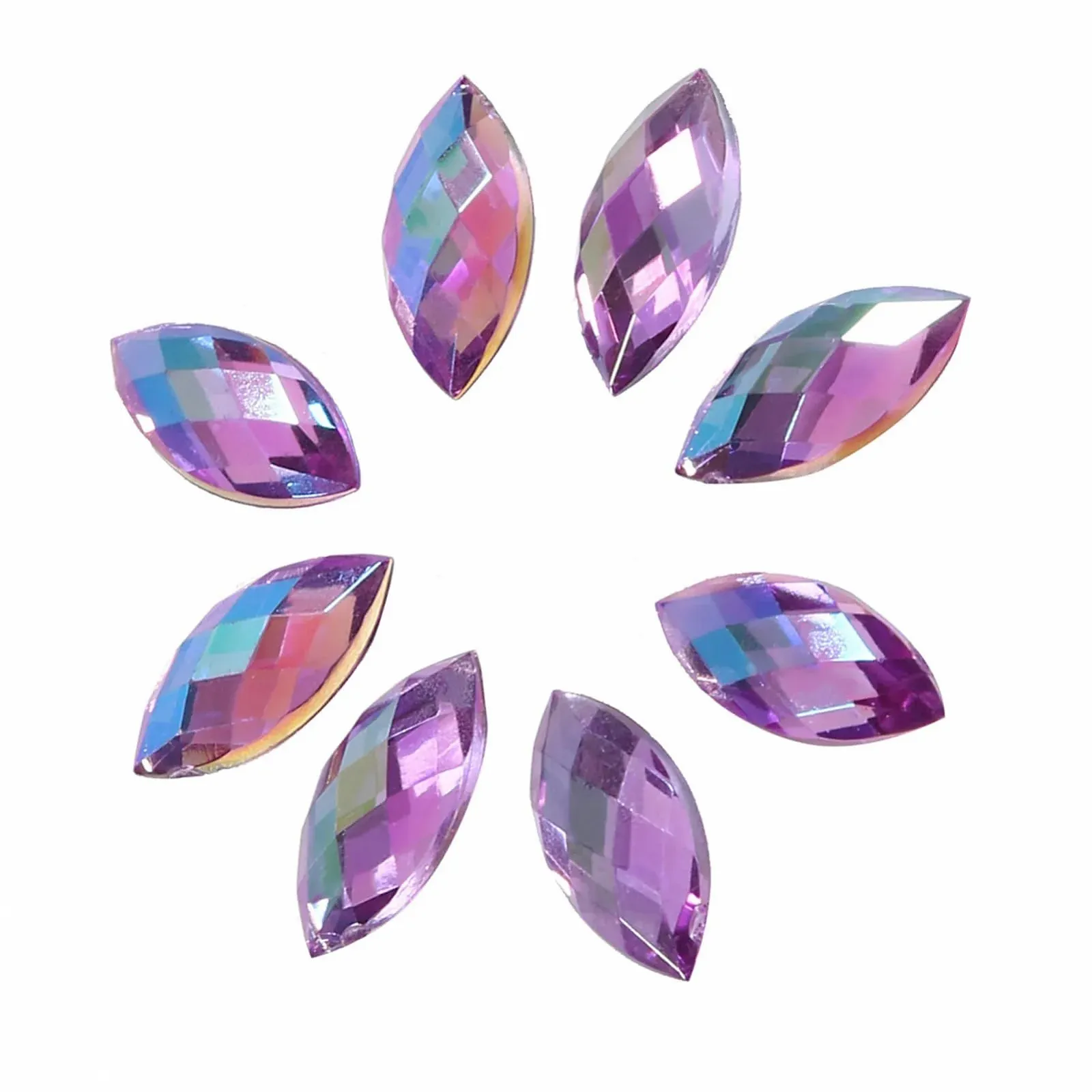 Стрази Плоскі 7X15MM 500 шт. Яскраві, фото №8