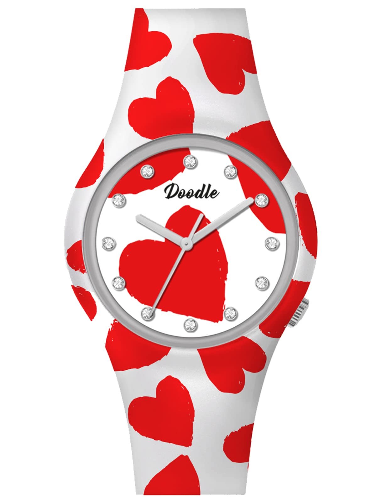 Часы Doodle Женские Graphics Mood Heart с силиконовым ремешком 35 мм DO35023, Ремешок., фото №1