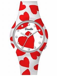 Часы Doodle Женские Graphics Mood Heart с силиконовым ремешком 35 мм DO35023, Ремешок. - Фото 1