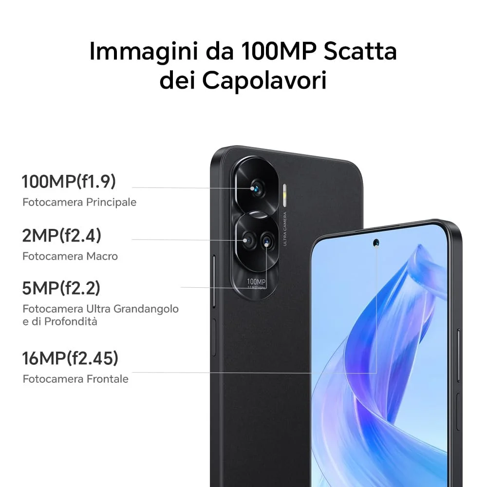 Смартфон HONOR 90 Lite 5G 8 GB RAM 256 GB 6.7" 90 Hz 100 MP 4500 mAh Dual SIM Android 13 Midnight Black, фото №4 Смартфон HONOR 90 Lite 5G 8 GB RAM 256 GB 6.7" 90 Hz 100 MP 4500 mAh Dual SIM Android 13 Midnight Black, фото №4
