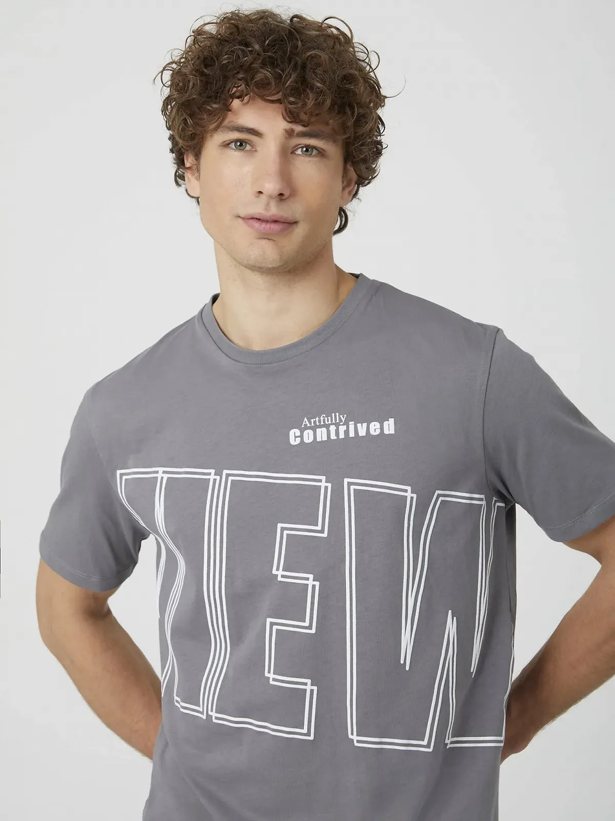 Футболка LTB Jeans Rofada Modern Fit - Regular Cotton Crew Neck - Сірий Розмір XL, фото №6