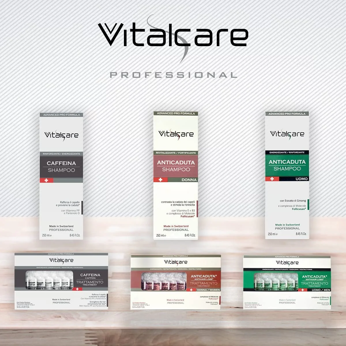 Средство против выпадения волос Vitalcare Swiss Energising Restructuring с Follicusan Molecule Complex 10 флаконов против выпадения волос для женщин 6 мл с удобным дозатором, фото №5