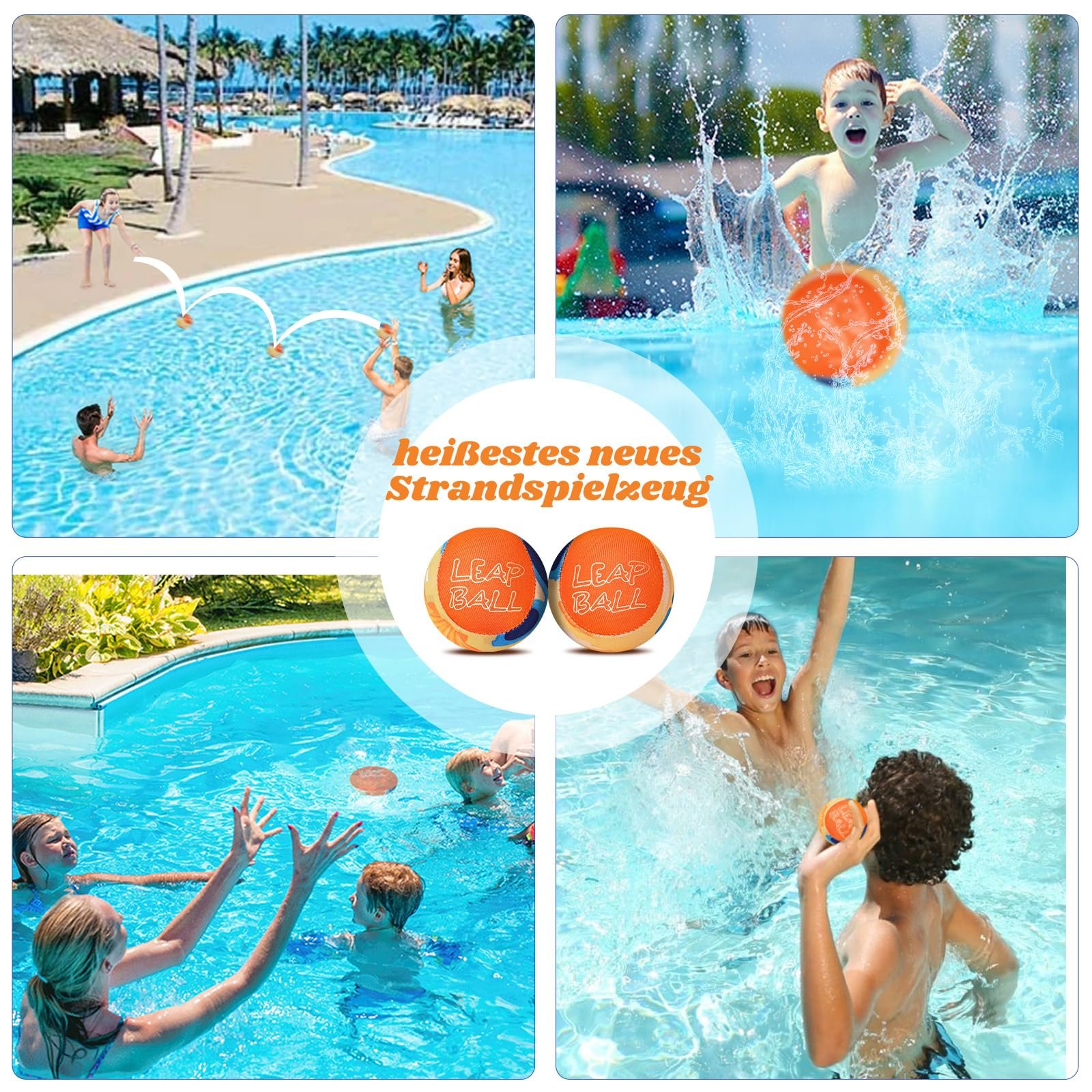 Мяч Ryaco Water Balls Jumping Ball - Набор из 3 мячей для воды, прыгающих мячей для детей и взрослых - Водная игрушка, водяной прыгающий мяч для бассейна и моря - Водяной мяч, детский маленький пляжный мяч, неопреновый мяч, фото №7