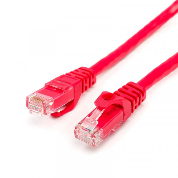 Патч-корд UTP Atcom RJ45 Cat.6, медь 0.5 м красный, фото №1