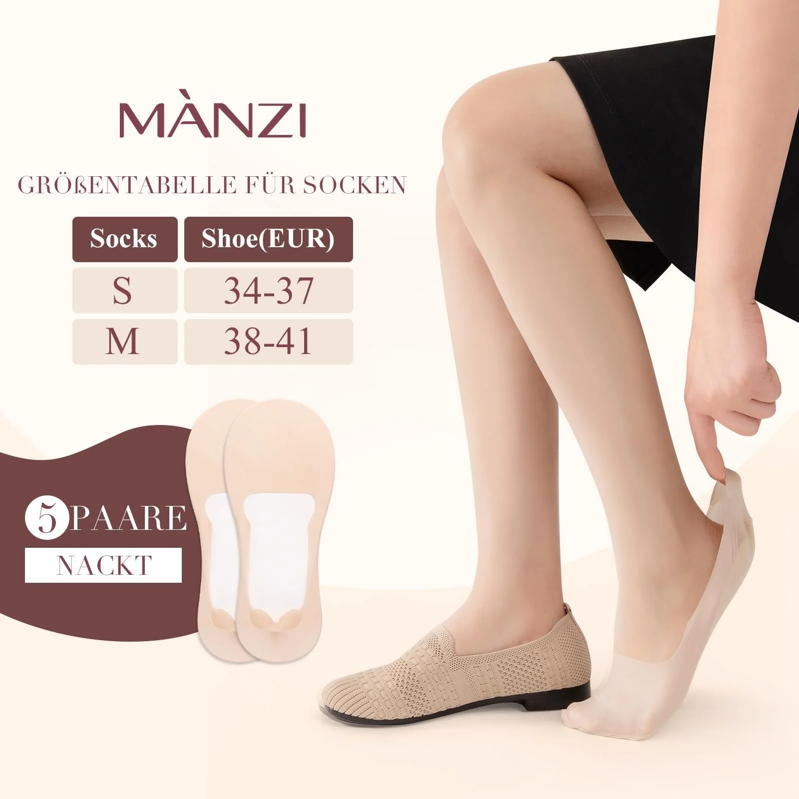 Шкарпетки MANZI Invisible, 5 пар, жіночі, фото №7