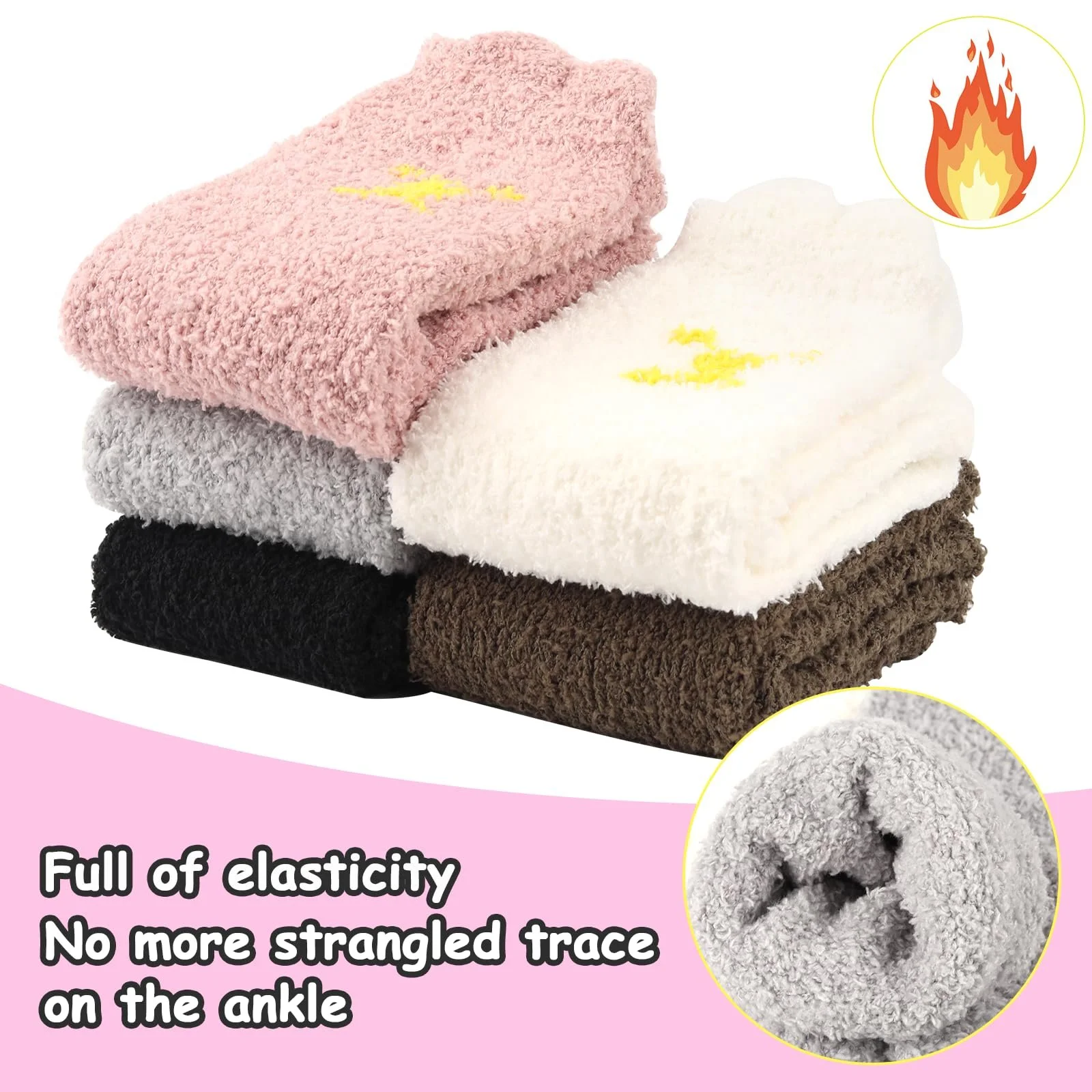 Носки Женские Теплые зимние носки для дома, многоцветные, 5 пар, фото №6 Носки Женские Теплые зимние носки для дома, многоцветные, 5 пар, фото №6