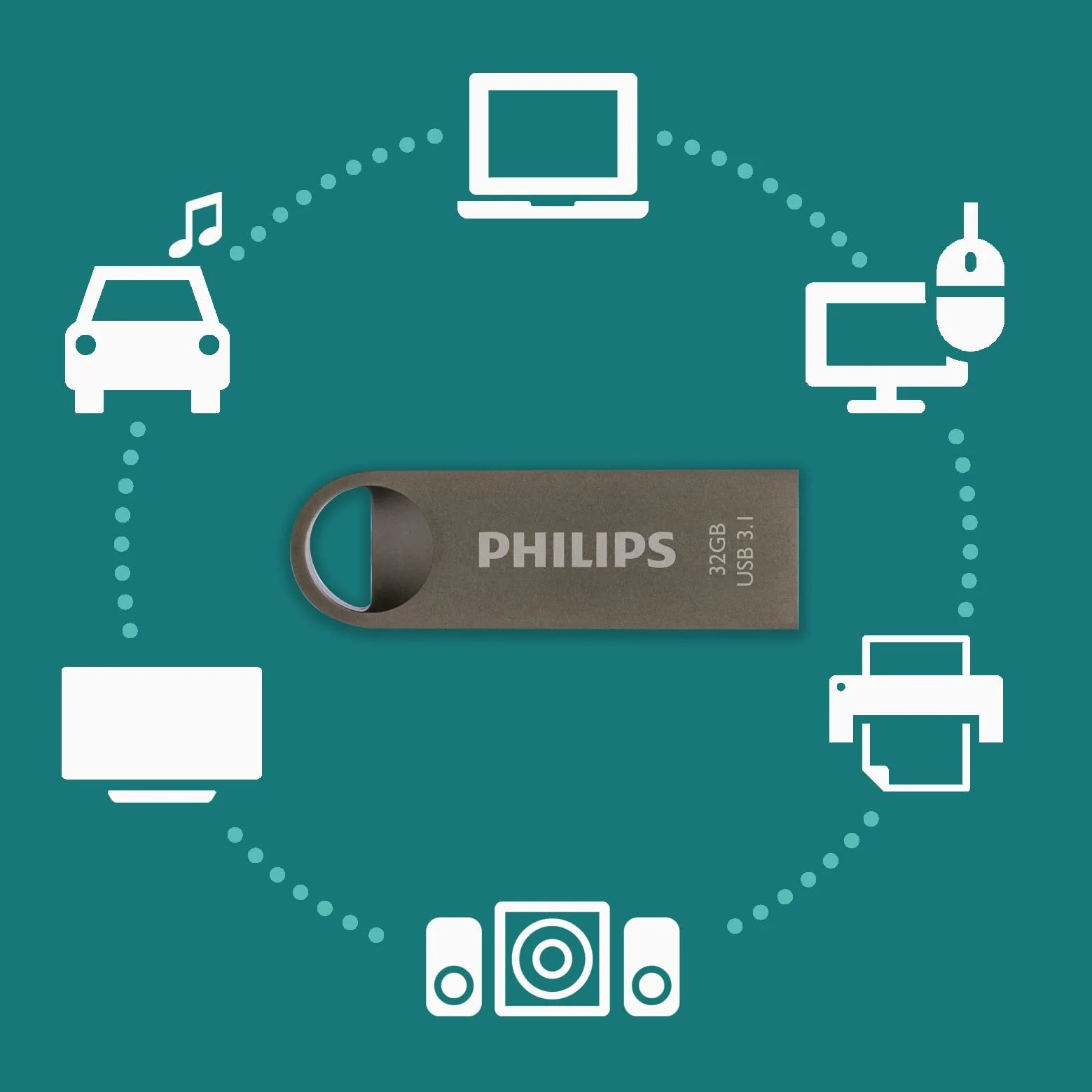 USB-флеш-накопичувач Philips Moon Edition Ultra Speed 3.1 32 ГБ 180 МБ/с Антрацит, фото №4 USB-флеш-накопичувач Philips Moon Edition Ultra Speed 3.1 32 ГБ 180 МБ/с Антрацит, фото №4