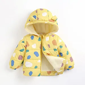 Зимняя куртка для девочек Деним 146 Зеленый/Желтый synthetic.ua - Фото 1