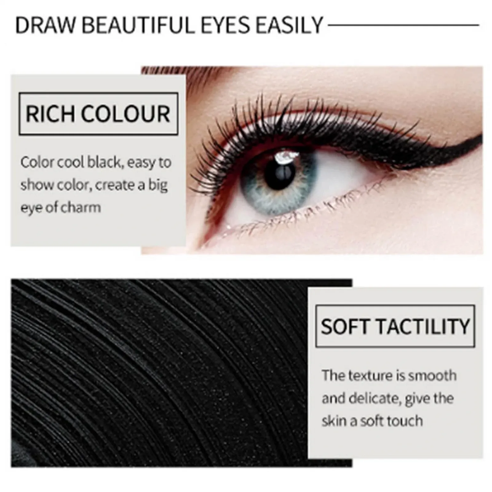 Гелевый Карандаш для Глаз Natural Black Серебристый (2 шт), фото №5