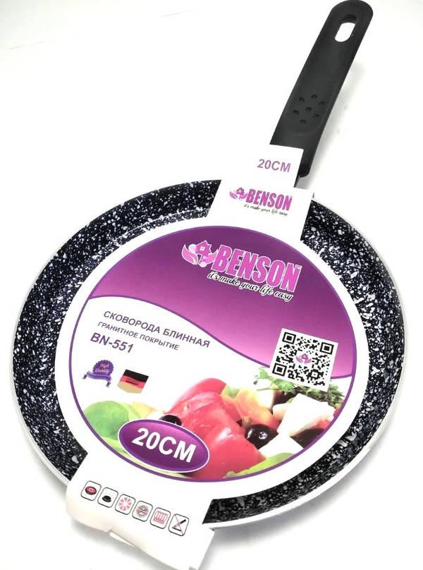 Сковорода блинная Benson BN-551 20см, фото №1 Сковорода блинная Benson BN-551 20см, фото №1
