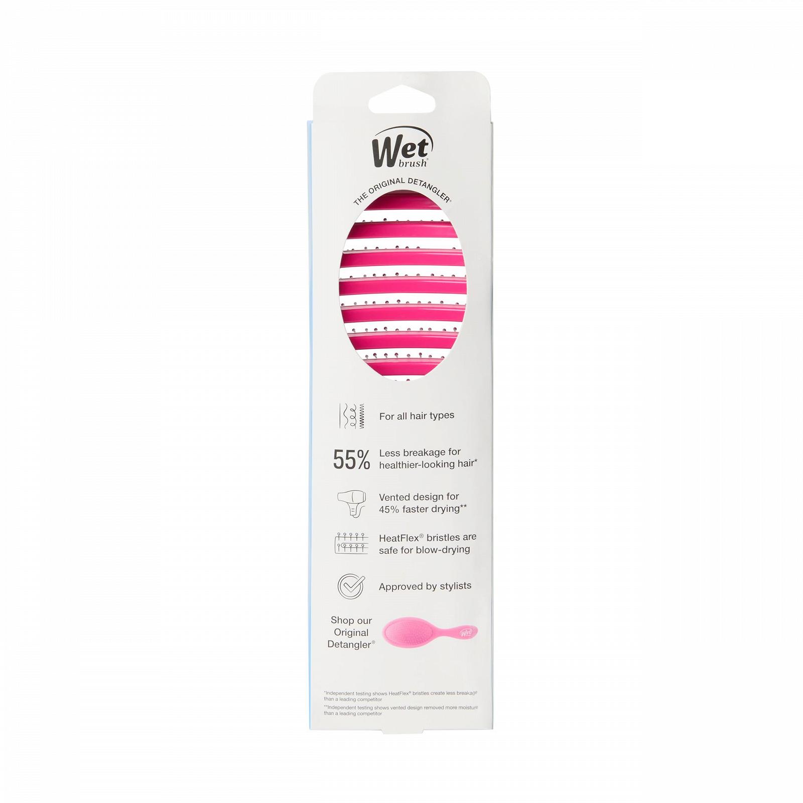 Гребінець Wet Brush Speed Dry TM вентильована для сушіння феном рожева, фото №12