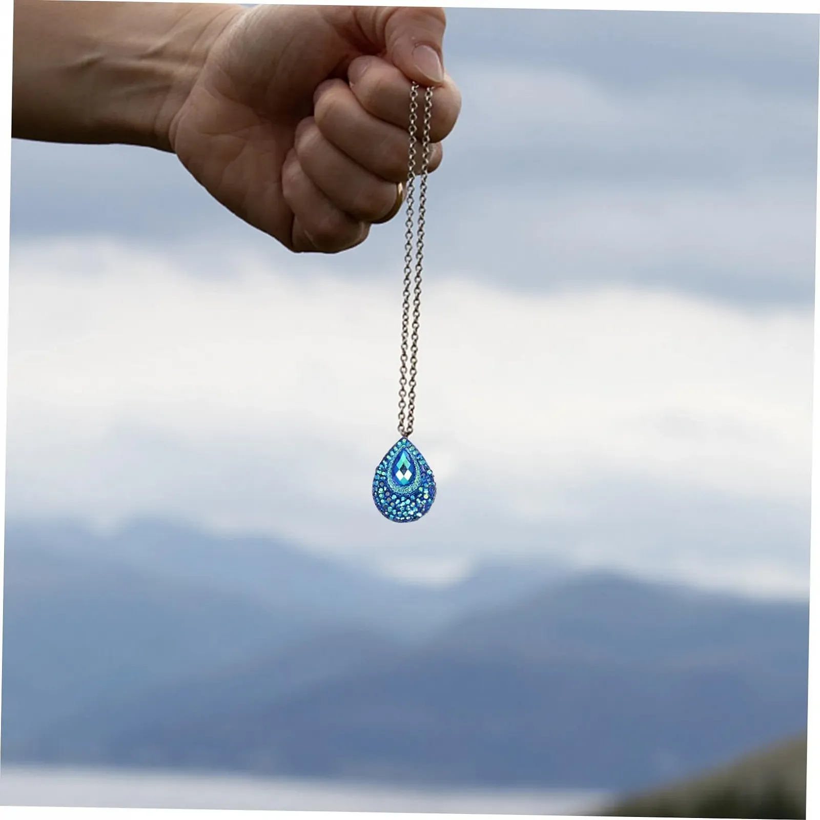 Стрази Плоскі SEWACC Крапля води Смола 18x13мм Синьо-жовтий 100 шт., фото №9