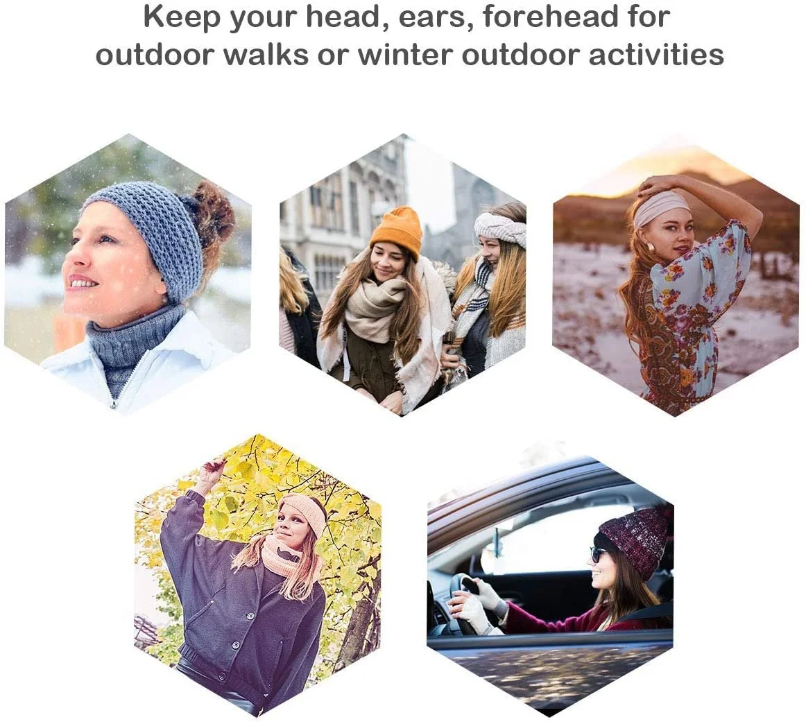 В'язана зимова пов'язка на голову для жінок, фото №6