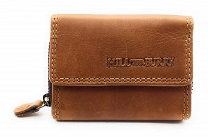 Кошелек Кожаный Компактный для Мужчин и Женщин Genuine Leather Маленький с RFID защитой, 2 отделения для купюр, карман для монет на молнии, коричневый, S, повседневный - Фото 1