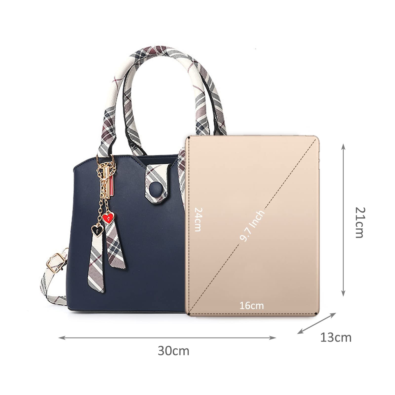 Сумка з ручками NICOLE & DORIS Елегантна Жіноча Сумка з Кольоровими Смужками, Середній Розмір, фото №6