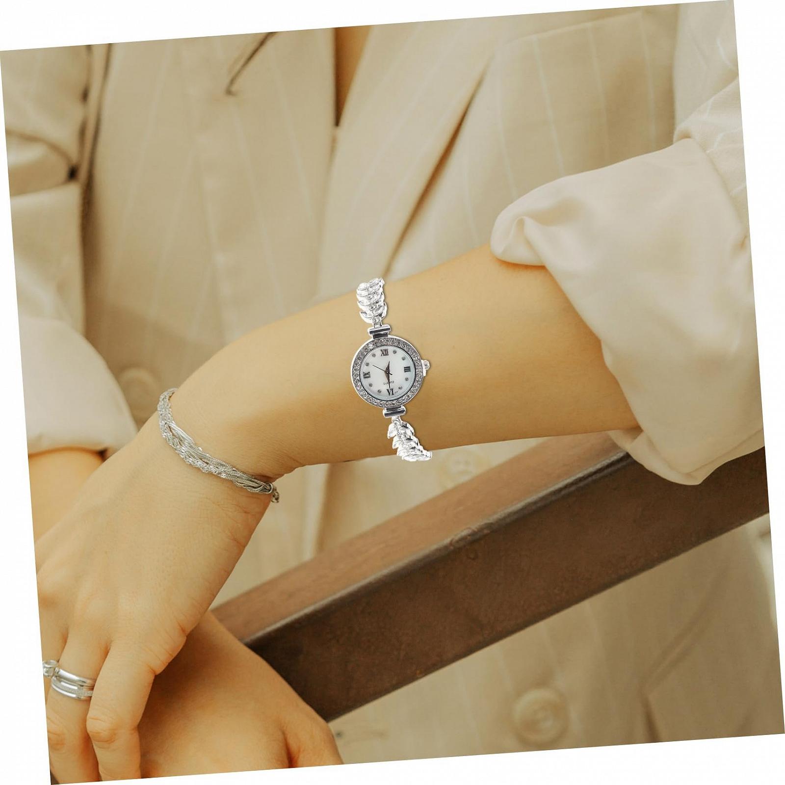 Часы женские PartyKindom Кварцевые со стразами Дизайн "Русалка" Серебристый, фото №4