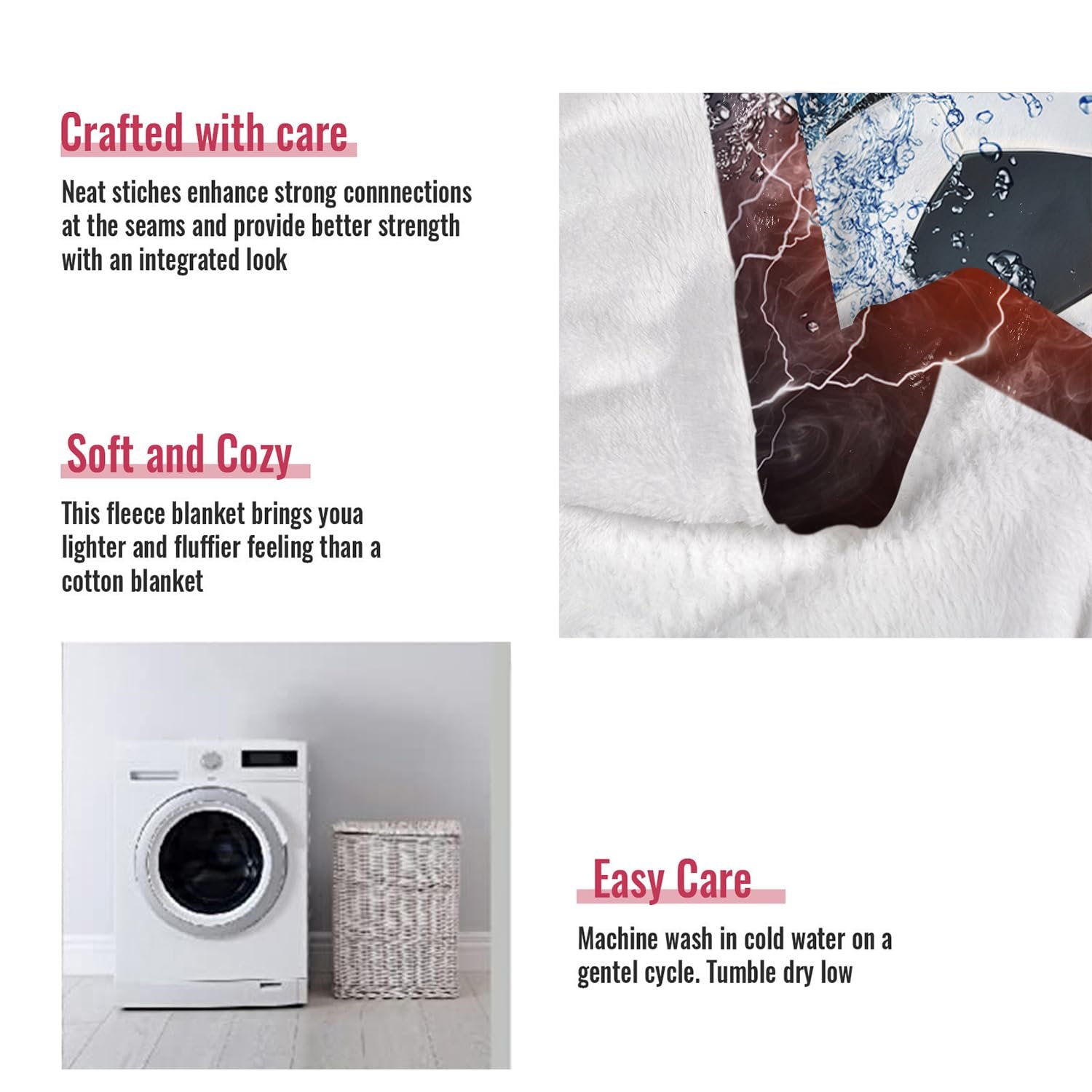 Одеяло YISUMEI Фланелевое мягкое 150 x 200 см Футбол Огонь Молния, фото №5